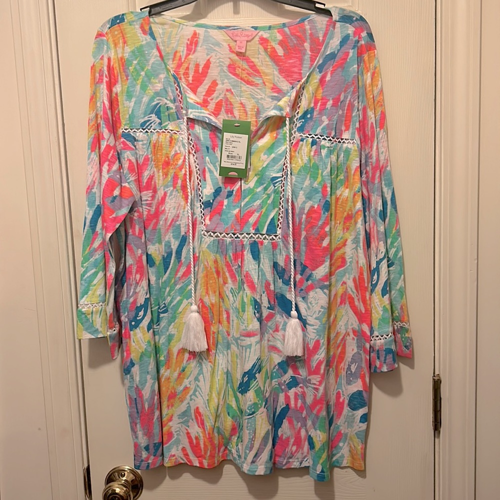 NWT Lilly Pulitzer Tulsa Tunic in Sparkling Sands Print